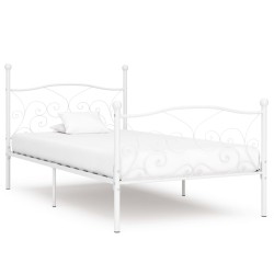 Bettgestell mit Lattenrost Weiß Metall 100 × 200 cm