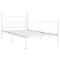 Bettgestell mit Lattenrost Weiß Metall 100 × 200 cm Bettgestell mit Lattenrost Weiß Metall 100 × 200 cm