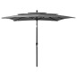 Sonnenschirm mit Aluminium-Mast 3-lagig Anthrazit 2,5x2,5 m Sonnenschirm mit Aluminium-Mast 3-lagig Anthrazit 2,5x2,5 m