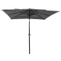 Sonnenschirm mit Aluminium-Mast 3-lagig Anthrazit 2,5x2,5 m Sonnenschirm mit Aluminium-Mast 3-lagig Anthrazit 2,5x2,5 m