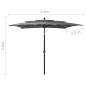 Sonnenschirm mit Aluminium-Mast 3-lagig Anthrazit 2,5x2,5 m Sonnenschirm mit Aluminium-Mast 3-lagig Anthrazit 2,5x2,5 m