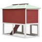 Kleintier-/Kaninchenstall 2 Etagen Rot Holz Kleintier-/Kaninchenstall 2 Etagen Rot Holz