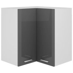 Eckhängeschrank Hochglanz-Grau 57x57x60 cm Holzwerkstoff