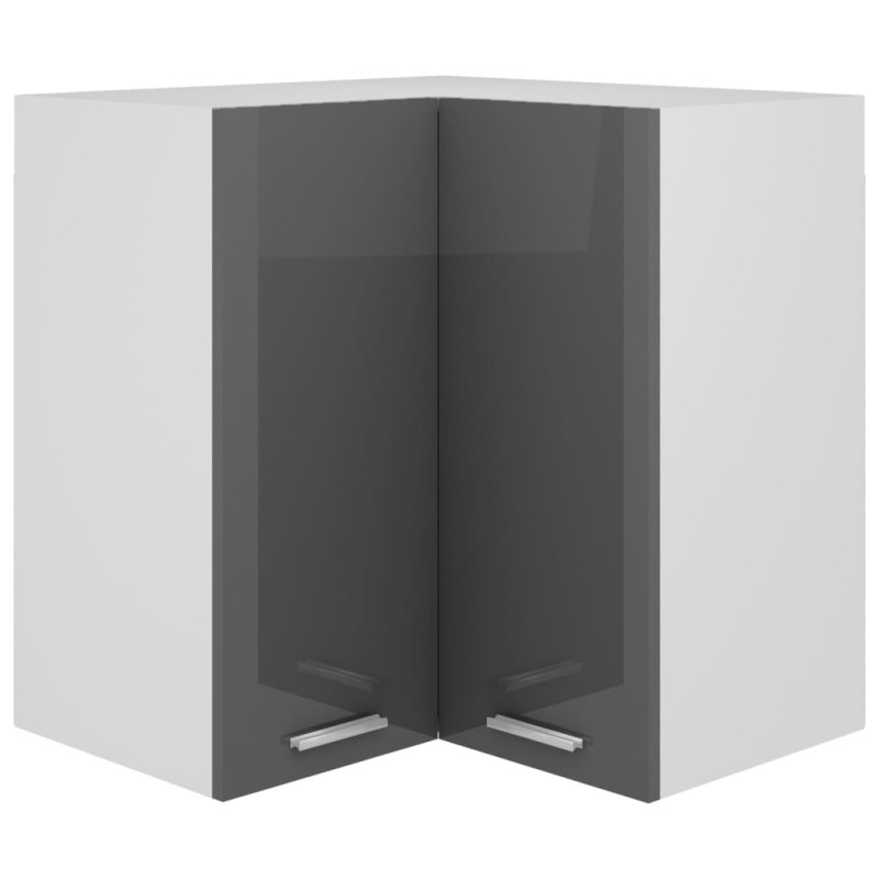 Eckhängeschrank Hochglanz-Grau 57x57x60 cm Holzwerkstoff Eckhängeschrank Hochglanz-Grau 57x57x60 cm Holzwerkstoff