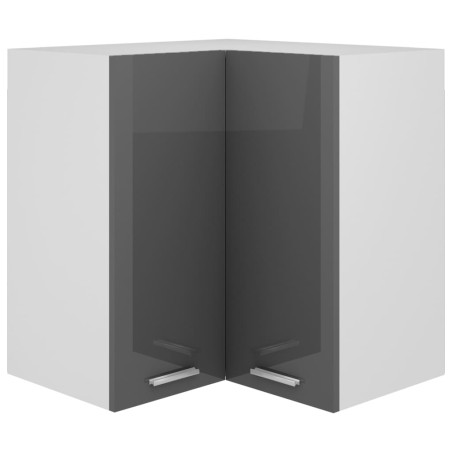 Eckhängeschrank Hochglanz-Grau 57x57x60 cm Holzwerkstoff