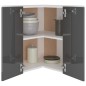 Eckhängeschrank Hochglanz-Grau 57x57x60 cm Holzwerkstoff Eckhängeschrank Hochglanz-Grau 57x57x60 cm Holzwerkstoff