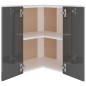 Eckhängeschrank Hochglanz-Grau 57x57x60 cm Holzwerkstoff Eckhängeschrank Hochglanz-Grau 57x57x60 cm Holzwerkstoff