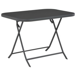 Klappbarer Gartentisch Grau 100 x 75 x 72 cm Glas und Stahl