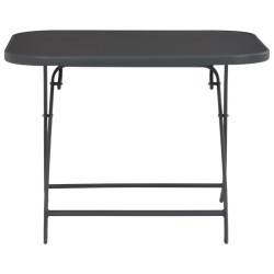 Klappbarer Gartentisch Grau 100 x 75 x 72 cm Glas und Stahl