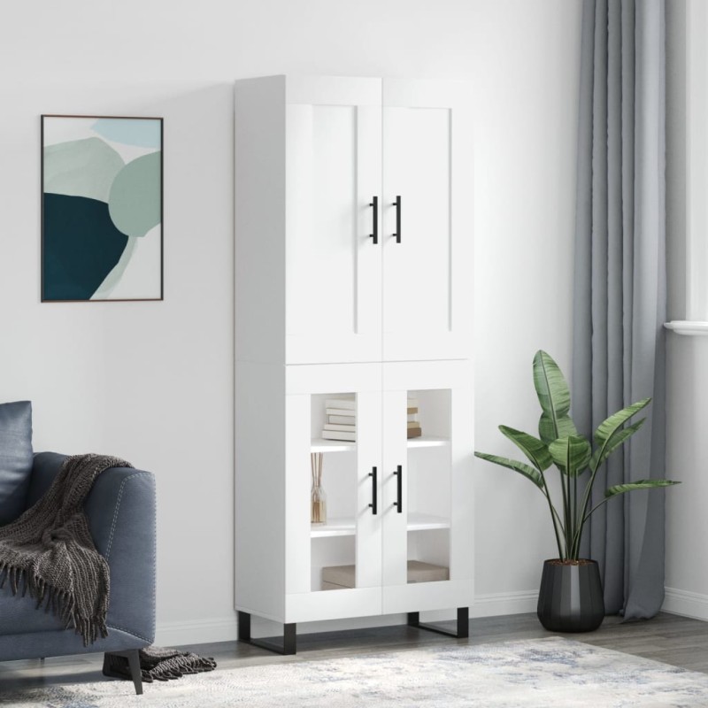 Highboard Weiß 69,5x34x180 cm Holzwerkstoff Highboard Weiß 69,5x34x180 cm Holzwerkstoff