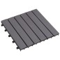 Terrassenfliesen 10 Stk. Grau 30 x 30 cm Massivholz Akazie Terrassenfliesen 10 Stk. Grau 30 x 30 cm Massivholz Akazie