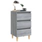 Nachttisch mit Massivholz-Beinen Grau Sonoma 40x35x69 cm Nachttisch mit Massivholz-Beinen Grau Sonoma 40x35x69 cm