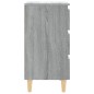 Nachttisch mit Massivholz-Beinen Grau Sonoma 40x35x69 cm Nachttisch mit Massivholz-Beinen Grau Sonoma 40x35x69 cm