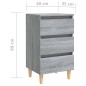 Nachttisch mit Massivholz-Beinen Grau Sonoma 40x35x69 cm Nachttisch mit Massivholz-Beinen Grau Sonoma 40x35x69 cm