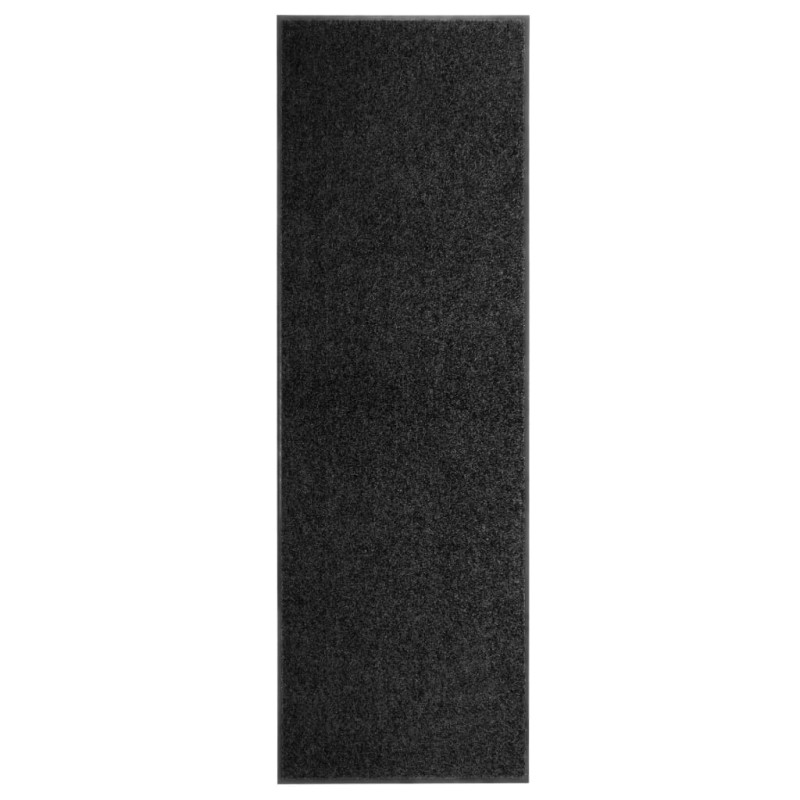 vidaXL Fußmatte Waschbar Schwarz 60x180 cm vidaXL Fußmatte Waschbar Schwarz 60x180 cm
