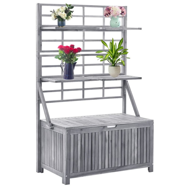 vidaXL Aufbewahrungstruhe mit Rankgitter 99x55x160cm Massivholz Akazie vidaXL Aufbewahrungstruhe mit Rankgitter 99x55x160cm Massivholz Akazie