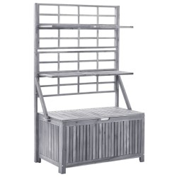 vidaXL Aufbewahrungstruhe mit Rankgitter 99x55x160cm Massivholz Akazie