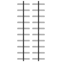 Wand-Weinregale für 20 Flaschen 2 Stk. Schwarz Metall