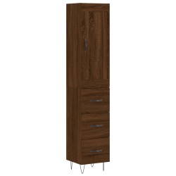 Highboard Braun Eichen-Optik 34,5x34x180 cm Holzwerkstoff