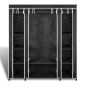 Stoffschrank mit Fächern Kleiderstangen 45×150×176 cm Schwarz Stoffschrank mit Fächern Kleiderstangen 45×150×176 cm Schwarz