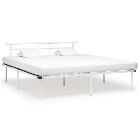 vidaXL Bettgestell Weiß Metall 180x200 cm