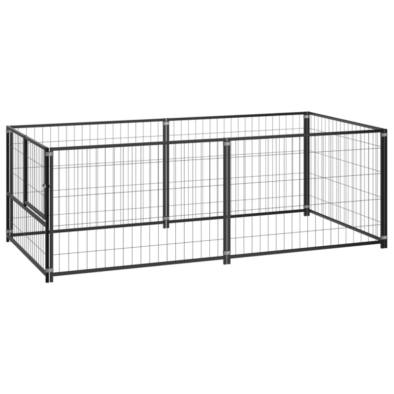 Hundezwinger Schwarz 200x100x70 cm Stahl Hundezwinger Schwarz 200x100x70 cm Stahl