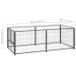 Hundezwinger Schwarz 200x100x70 cm Stahl Hundezwinger Schwarz 200x100x70 cm Stahl