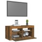 TV-Schrank mit LED-Leuchten Räuchereiche 90x35x40 cm TV-Schrank mit LED-Leuchten Räuchereiche 90x35x40 cm