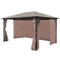 vidaXL Pavillon mit Vorhängen Braun Aluminium 400 x 300 cm vidaXL Pavillon mit Vorhängen Braun Aluminium 400 x 300 cm