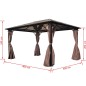 vidaXL Pavillon mit Vorhängen Braun Aluminium 400 x 300 cm vidaXL Pavillon mit Vorhängen Braun Aluminium 400 x 300 cm