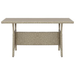 Gartentisch Grau 130×70×66 cm Poly Rattan