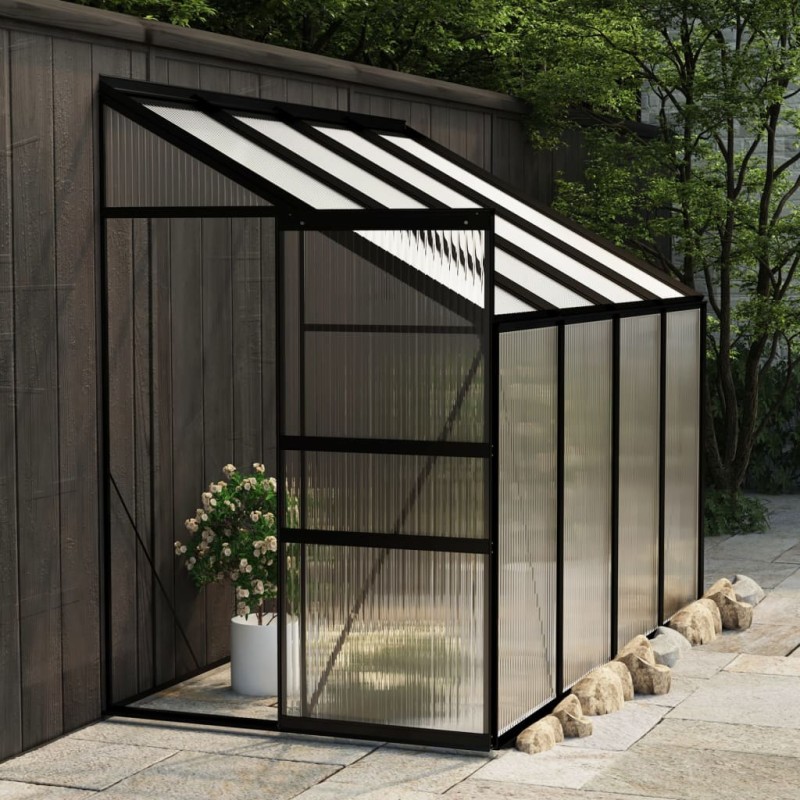 Anlehngewächshaus Anthrazit Aluminium 5,24 m³ Anlehngewächshaus Anthrazit Aluminium 5,24 m³
