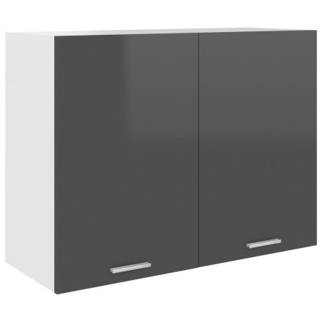 Hängeschrank Hochglanz-Grau 80x31x60 cm Holzwerkstoff