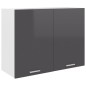 Hängeschrank Hochglanz-Grau 80x31x60 cm Holzwerkstoff Hängeschrank Hochglanz-Grau 80x31x60 cm Holzwerkstoff