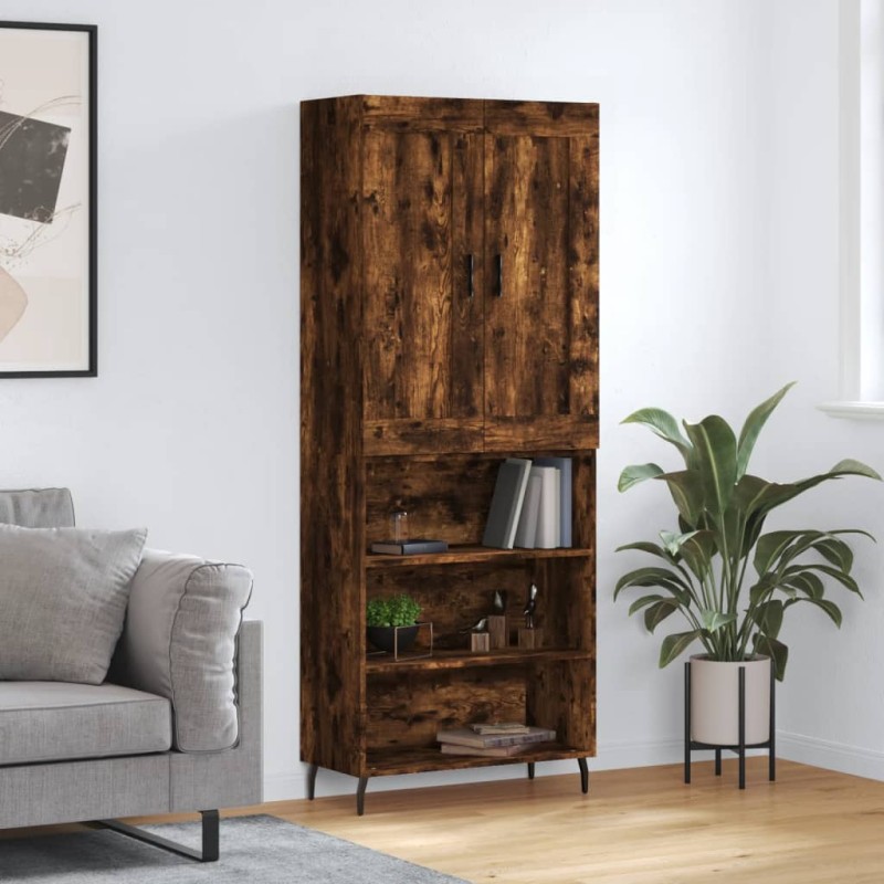 Highboard Räuchereiche 69,5x34x180 cm Holzwerkstoff Highboard Räuchereiche 69,5x34x180 cm Holzwerkstoff