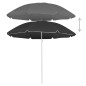 Sonnenschirm mit Stahlmast Anthrazit 180 cm Sonnenschirm mit Stahlmast Anthrazit 180 cm