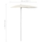Halb-Sonnenschirm mit Mast 180x90 cm Sandfarben Halb-Sonnenschirm mit Mast 180x90 cm Sandfarben