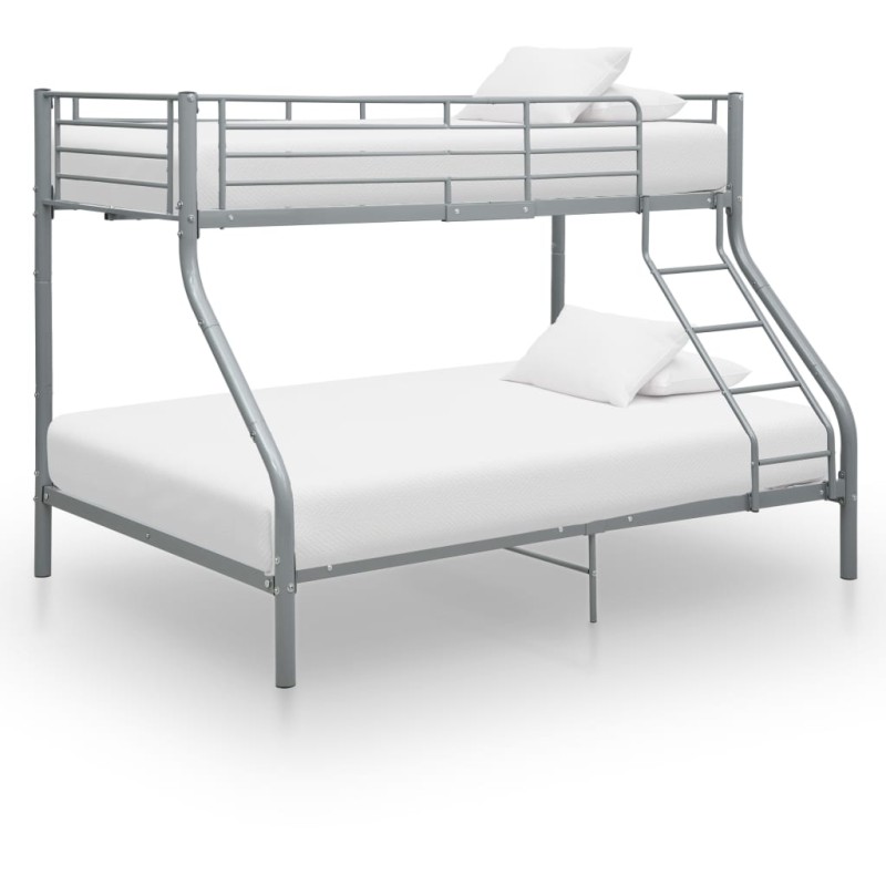 Etagenbettgestell Grau Metall 140x200 cm/90x200 cm Etagenbettgestell Grau Metall 140x200 cm/90x200 cm
