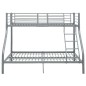Etagenbettgestell Grau Metall 140x200 cm/90x200 cm Etagenbettgestell Grau Metall 140x200 cm/90x200 cm
