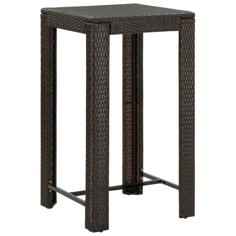 Garten-Bartisch Braun 60,5x60,5x110,5 cm Poly Rattan Garten-Bartisch Braun 60,5x60,5x110,5 cm Poly Rattan