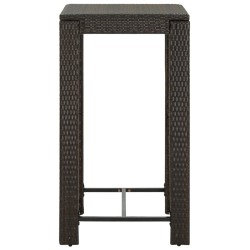 Garten-Bartisch Braun 60,5x60,5x110,5 cm Poly Rattan