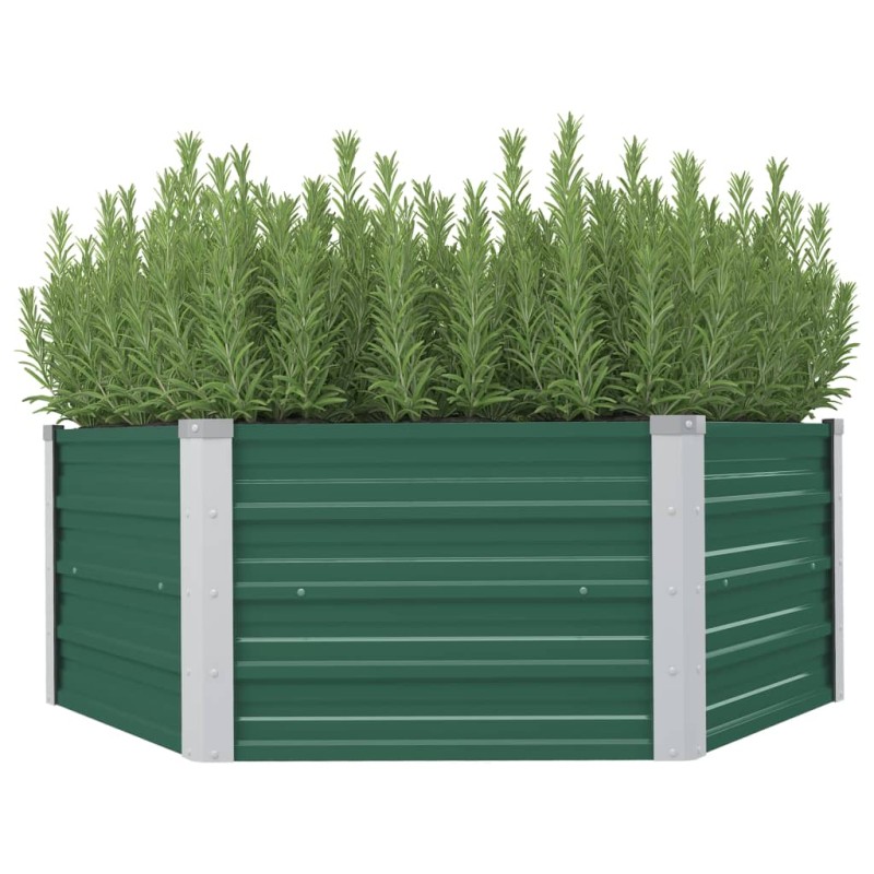 Hochbeet 129 x 129 x 46 cm Verzinkter Stahl Grün Hochbeet 129 x 129 x 46 cm Verzinkter Stahl Grün
