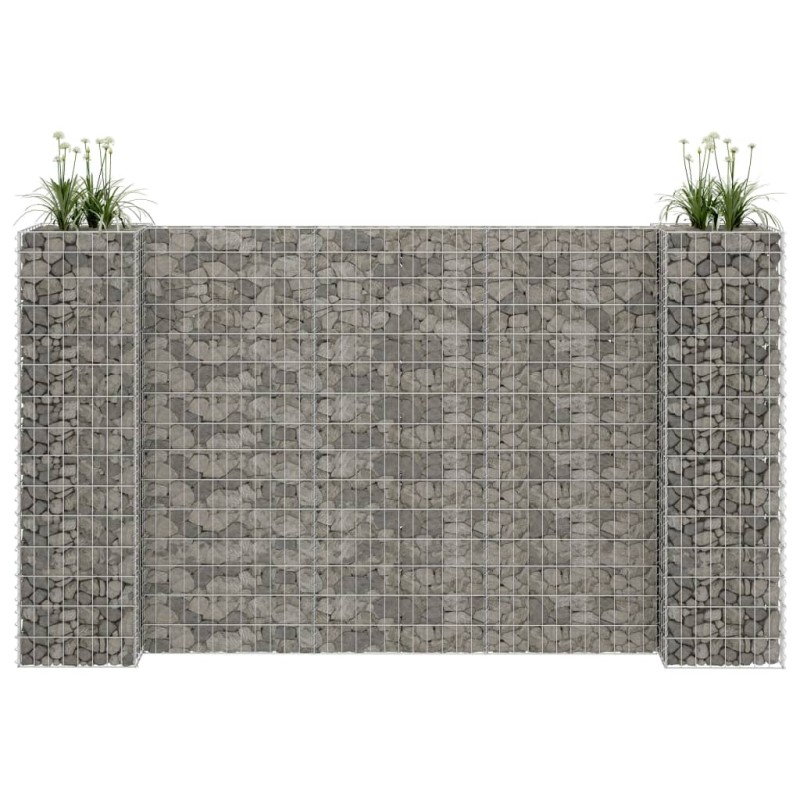 H-förmiger Gabionen-Pflanzkorb Stahldraht 260x40x150 cm H-förmiger Gabionen-Pflanzkorb Stahldraht 260x40x150 cm