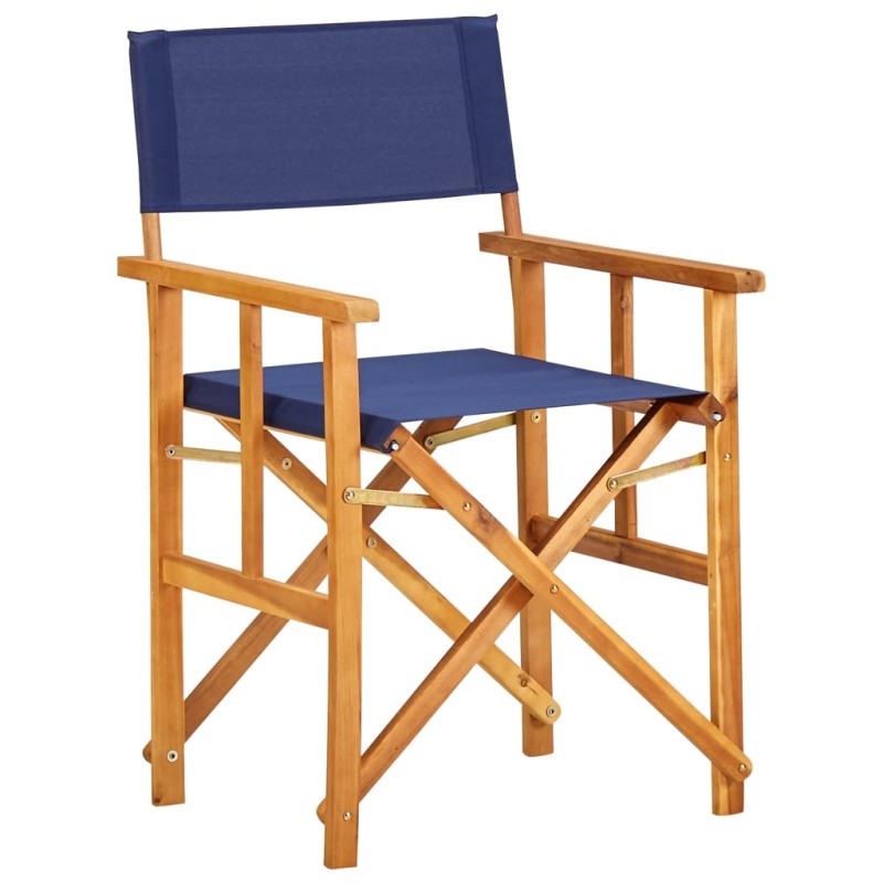 vidaXL Regiestuhl Massivholz Akazie Blau vidaXL Regiestuhl Massivholz Akazie Blau