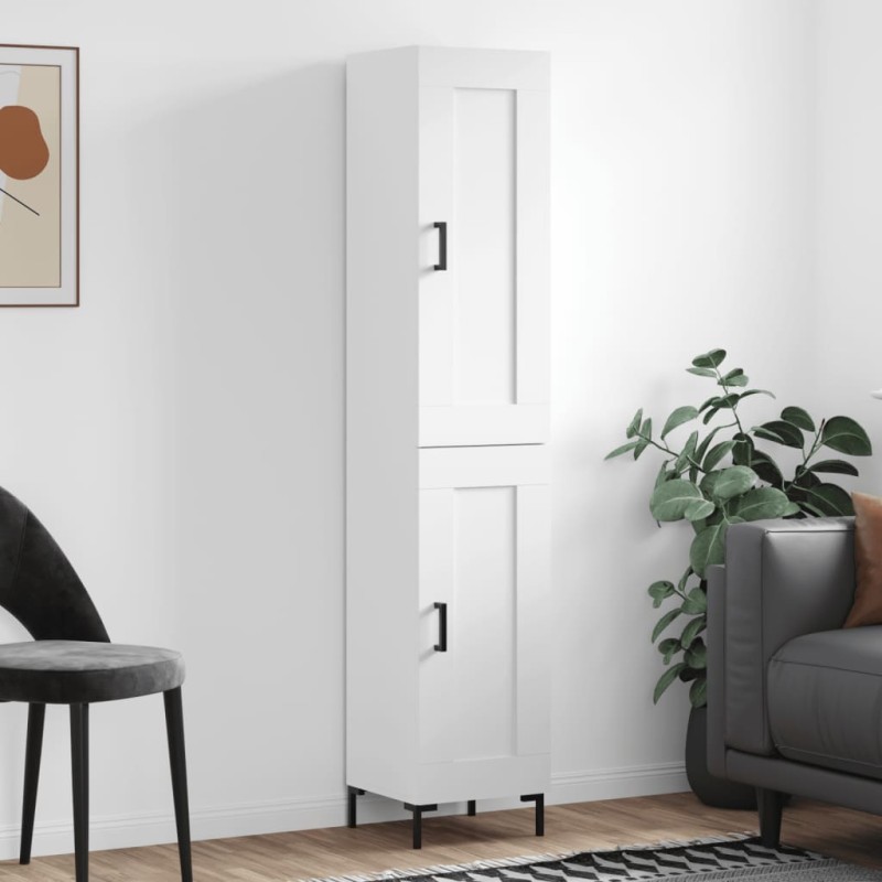 Highboard Weiß 34,5x34x180 cm Holzwerkstoff Highboard Weiß 34,5x34x180 cm Holzwerkstoff