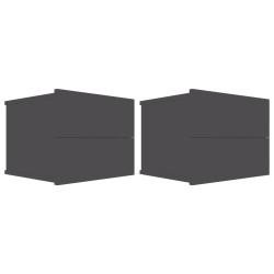 Nachttische 2 Stk. Grau 40x30x30 cm Holzwerkstoff