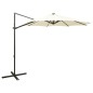 Ampelschirm mit Mast und LED-Leuchten Sandfarben 300 cm Ampelschirm mit Mast und LED-Leuchten Sandfarben 300 cm