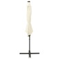 Ampelschirm mit Mast und LED-Leuchten Sandfarben 300 cm Ampelschirm mit Mast und LED-Leuchten Sandfarben 300 cm