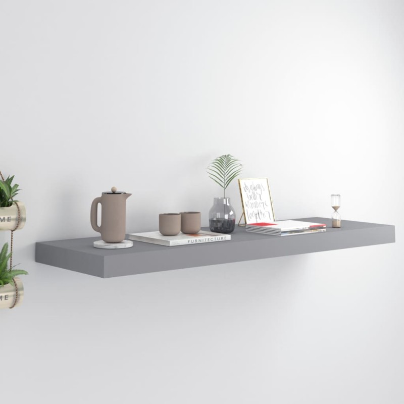 Schweberegal Grau 80x23,5x3,8 cm MDF Schweberegal Grau 80x23,5x3,8 cm MDF