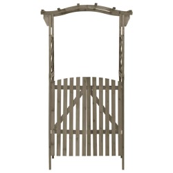Pergola mit Tor 116x40x204 cm Grau Massivholz Tanne